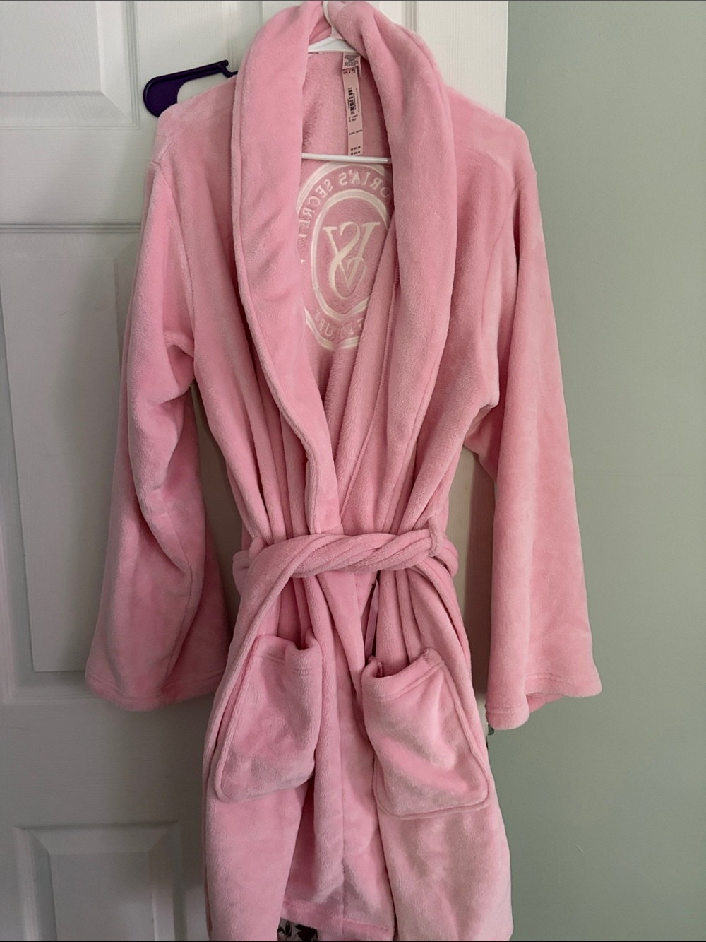 Victoria's Secret Pink Plush Shawl-Collar Robe